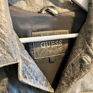 Distressed leather Guess jacket